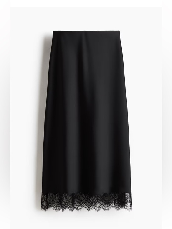 H&M Dresses & Skirts - H&M - LACE TRIMMED SATIN SKIRT